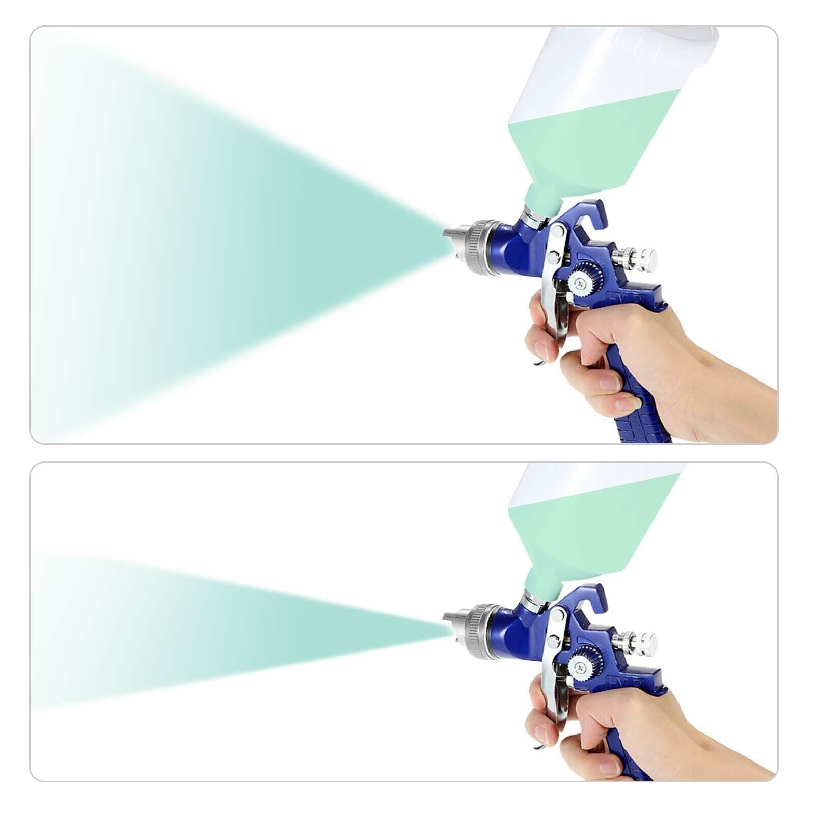 2 X HVLP Spray Gun Kit Air Gravity Feed Vehicle Car Paints1.4MM 0.8MM Nozzle