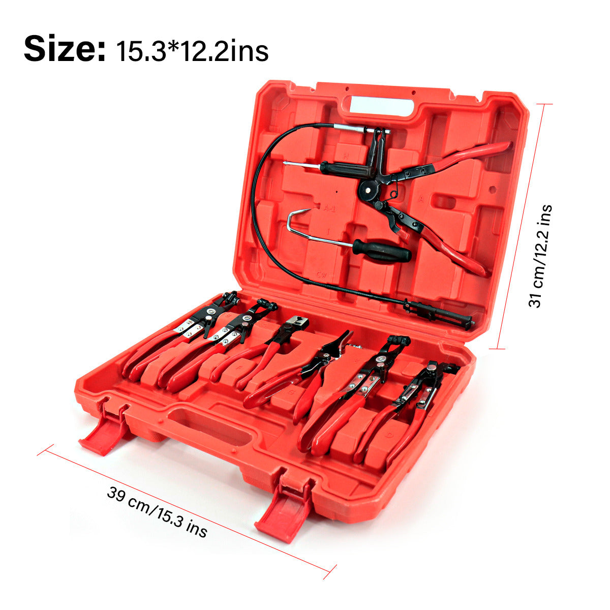 9Pc Hose Clamp Clip Pliers Kit Swivel Jaw Flat Angled Band Tool High Quality