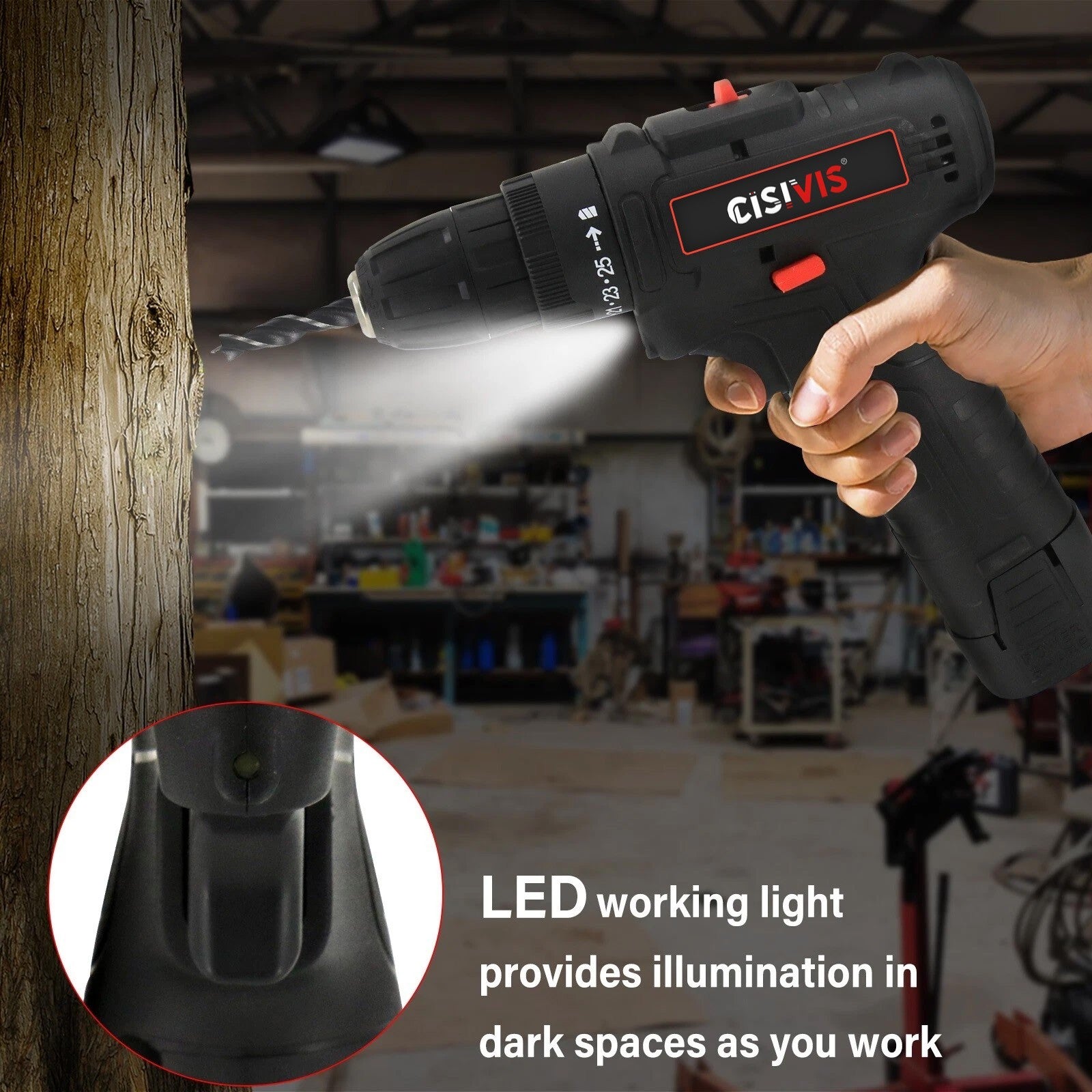 12V Cordless Electric Drill Set Electric Driver Screwdriver With 2 Batteries