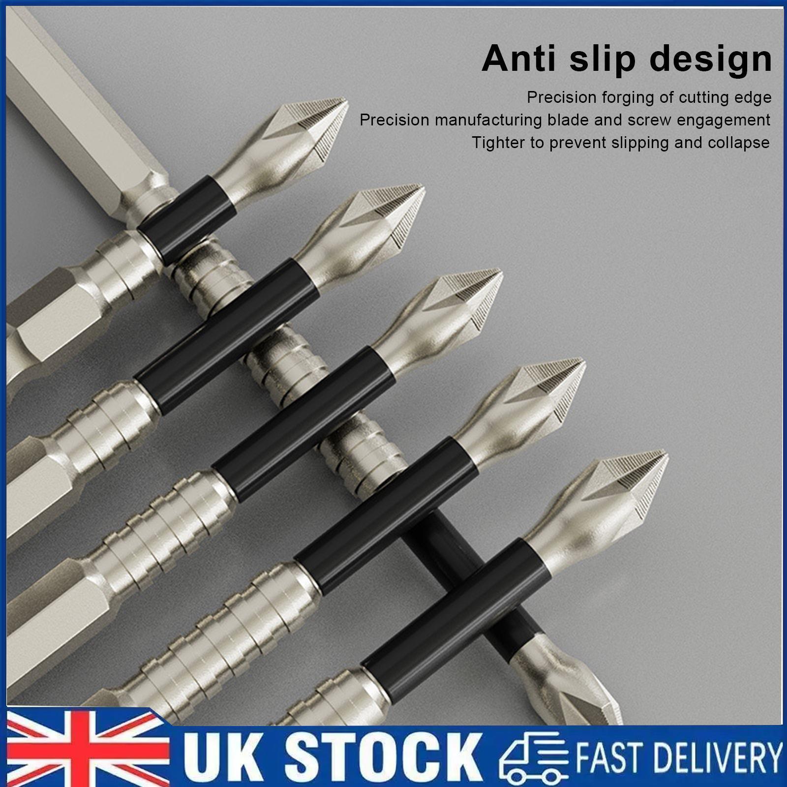 6PCS High Magnetic Screw Driver Drill Bit Set Magnetic Drill Bits Anti-Slip UK