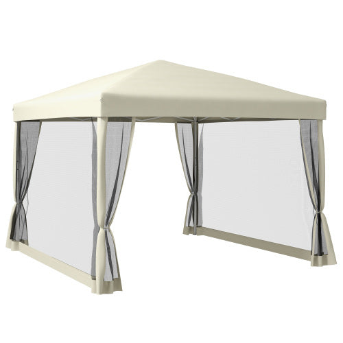 Outsunny 3 X 3m Pop Up Gazebo With 4 Mesh Sides And Carry Bag, Height Adjustable Party Canopy Tent, Portable Garden Outdoor