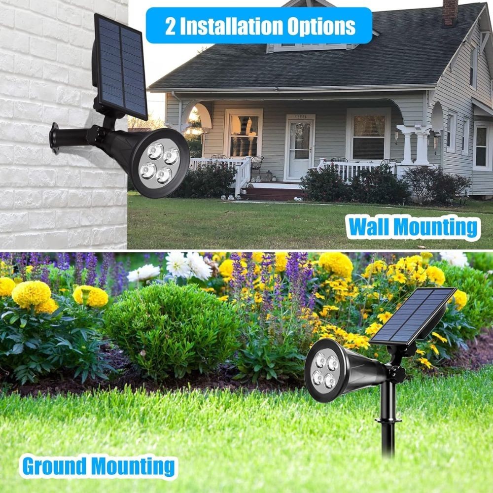 Solar Spot Lights LED Outdoor Garden Pathway Lawn Stake Lamp Landscape Decor UK